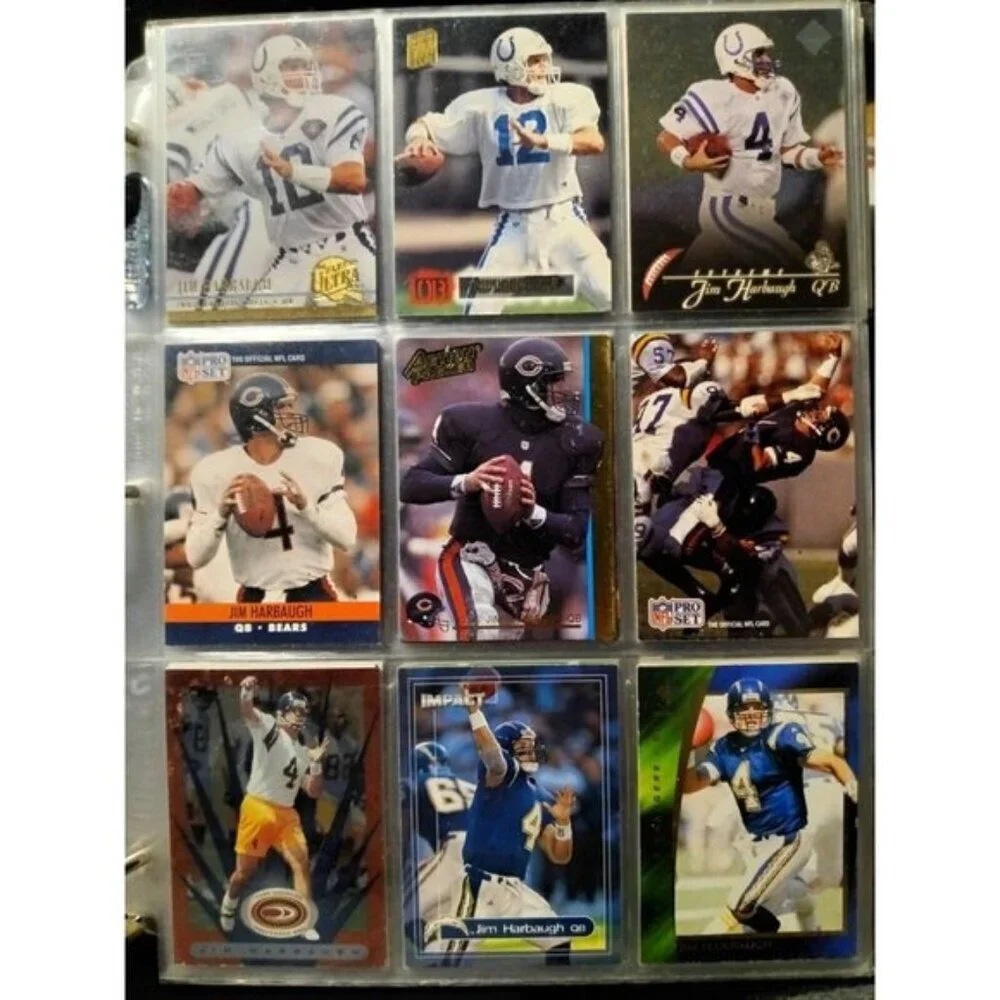 18 Card Football Lot Jim Harbaugh CHARGERS Michigan